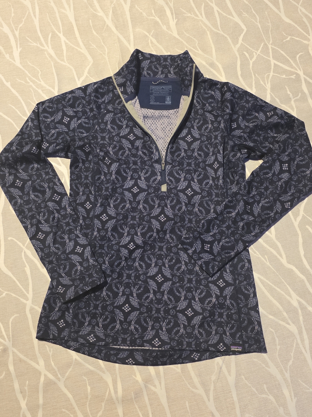 Patagonia Navy Printed Quarter-Zip Pullover